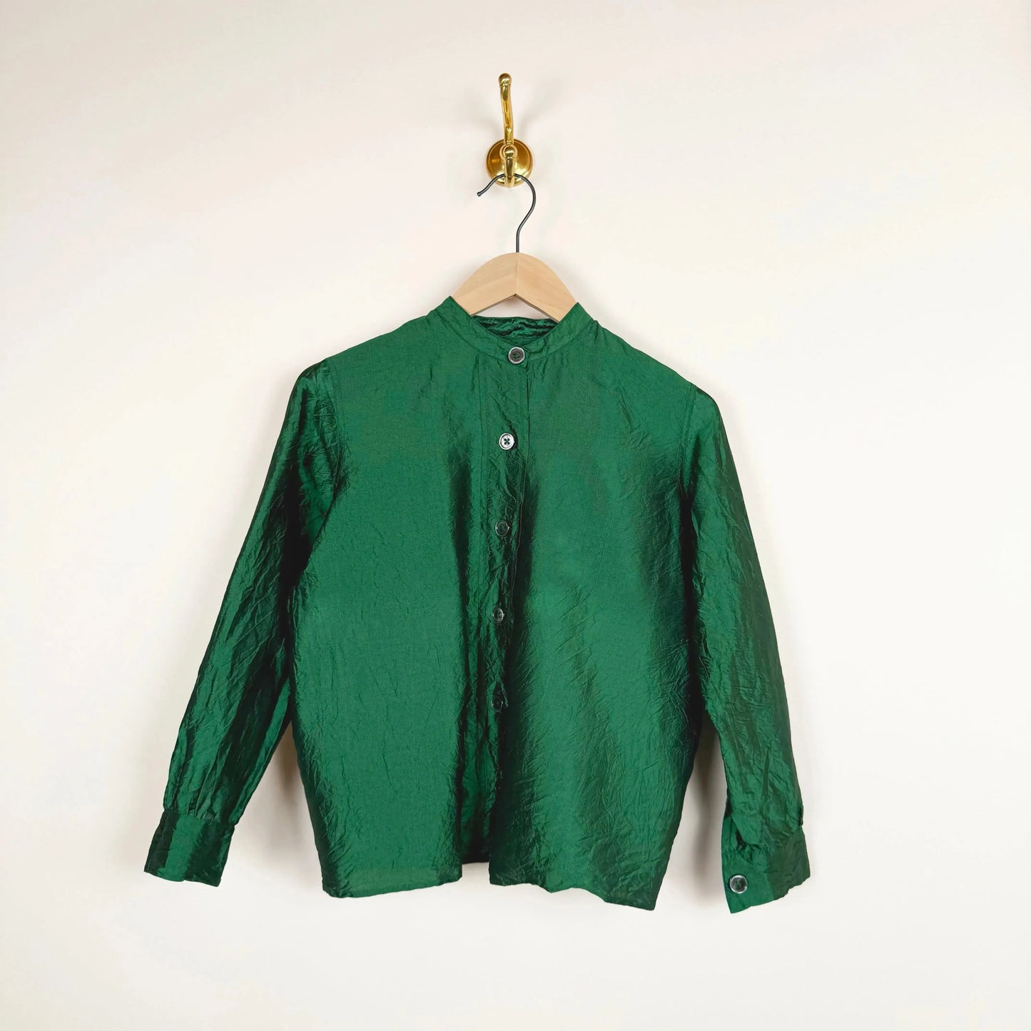 0430005 Silk Jacket in Green-Jackets-Christian Peau-eugenienewport