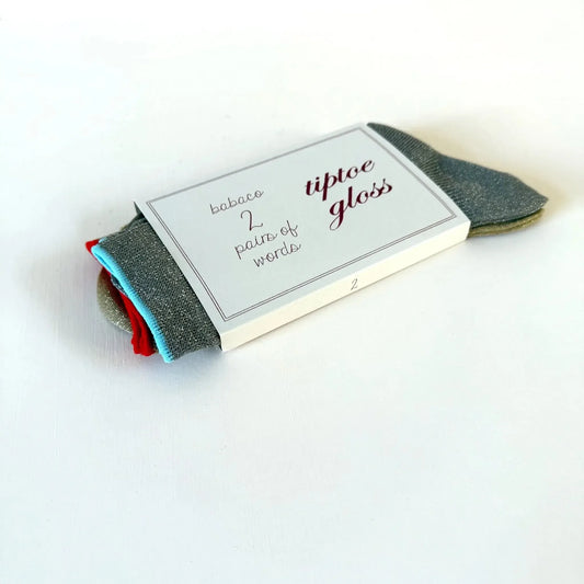 2 Pairs of Words Socks in Tiptoe Gloss-Accessories-Babaco-eugenienewport