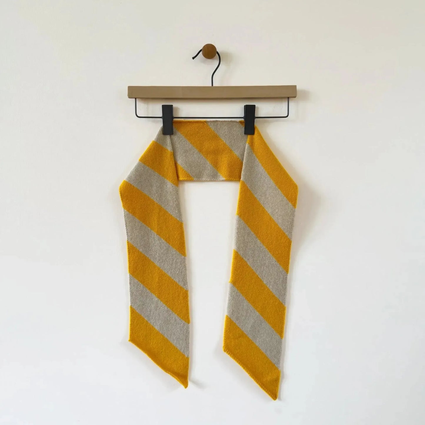 36 Mac Small Diagonal Stripe Scarf in Golden Eye & Oatmeal-Accessory-Jo Gordon-eugenienewport