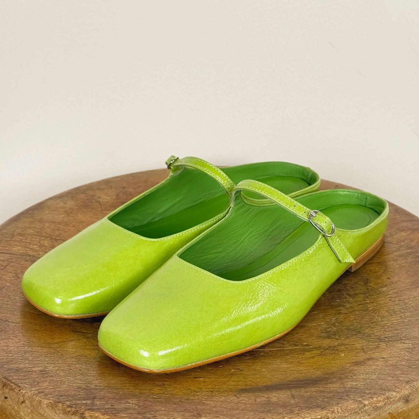 Aria Mule in Green Patent Leather-Shoes-Augusta-eugenienewport