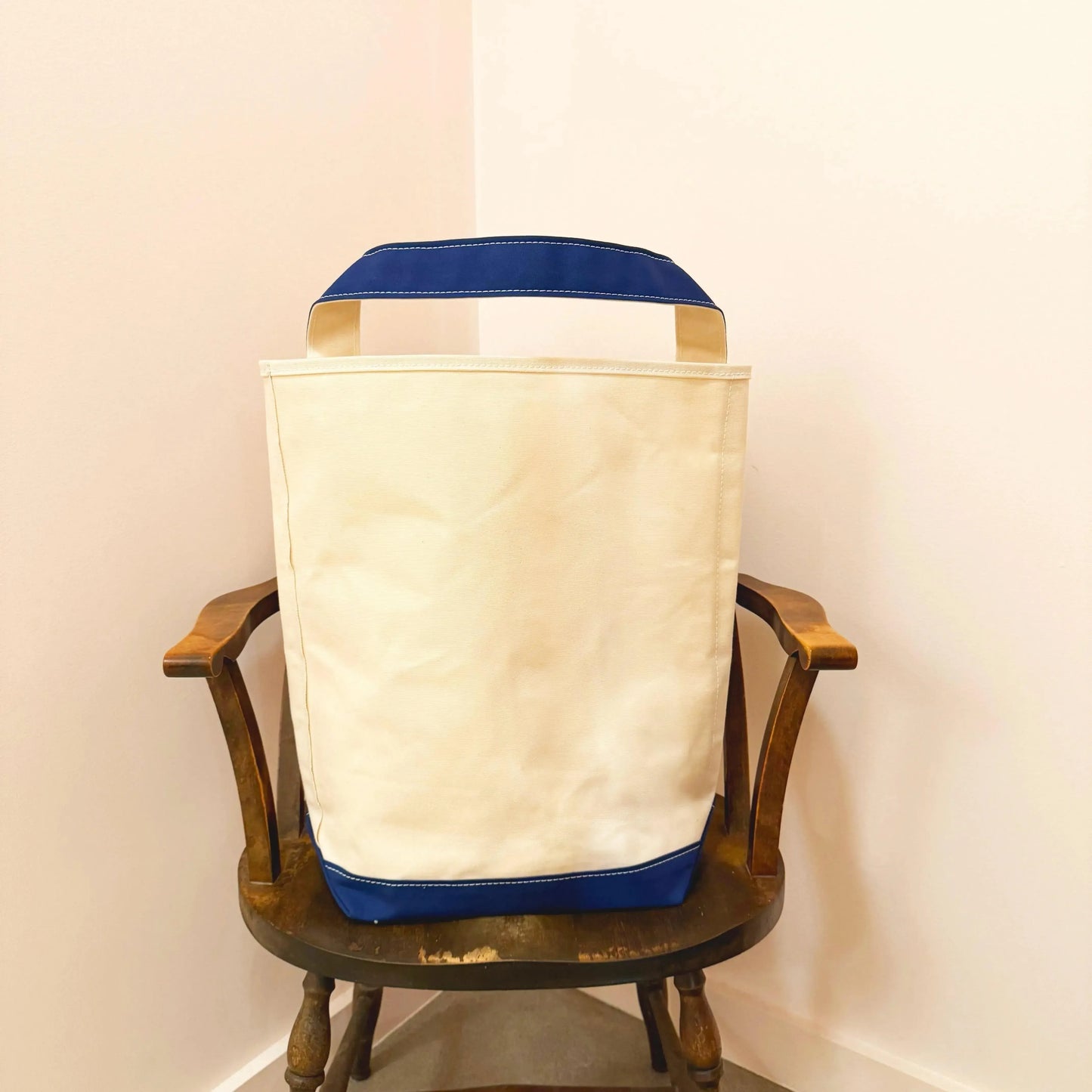 Baguette Tote Large in Natural/Navy-Accessories-Tembea-eugenienewport