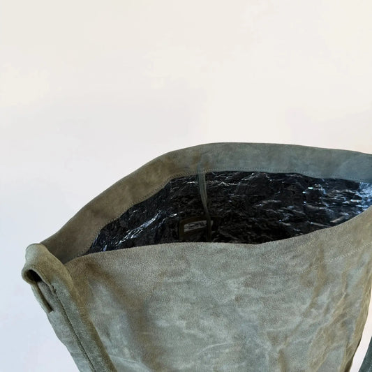 Big Tube Bag with Long Handle in Moss Suede-Accessories-Zilla-eugenienewport