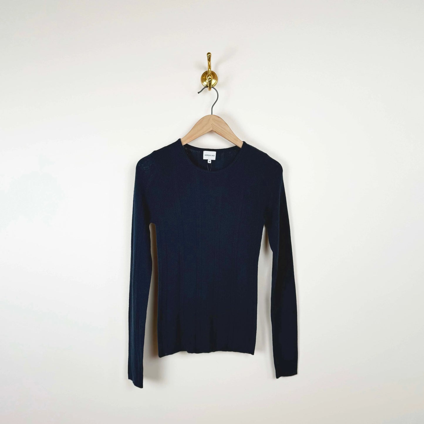 Camb Knit Blouse in Navy-Sweaters-Herskind-eugenienewport