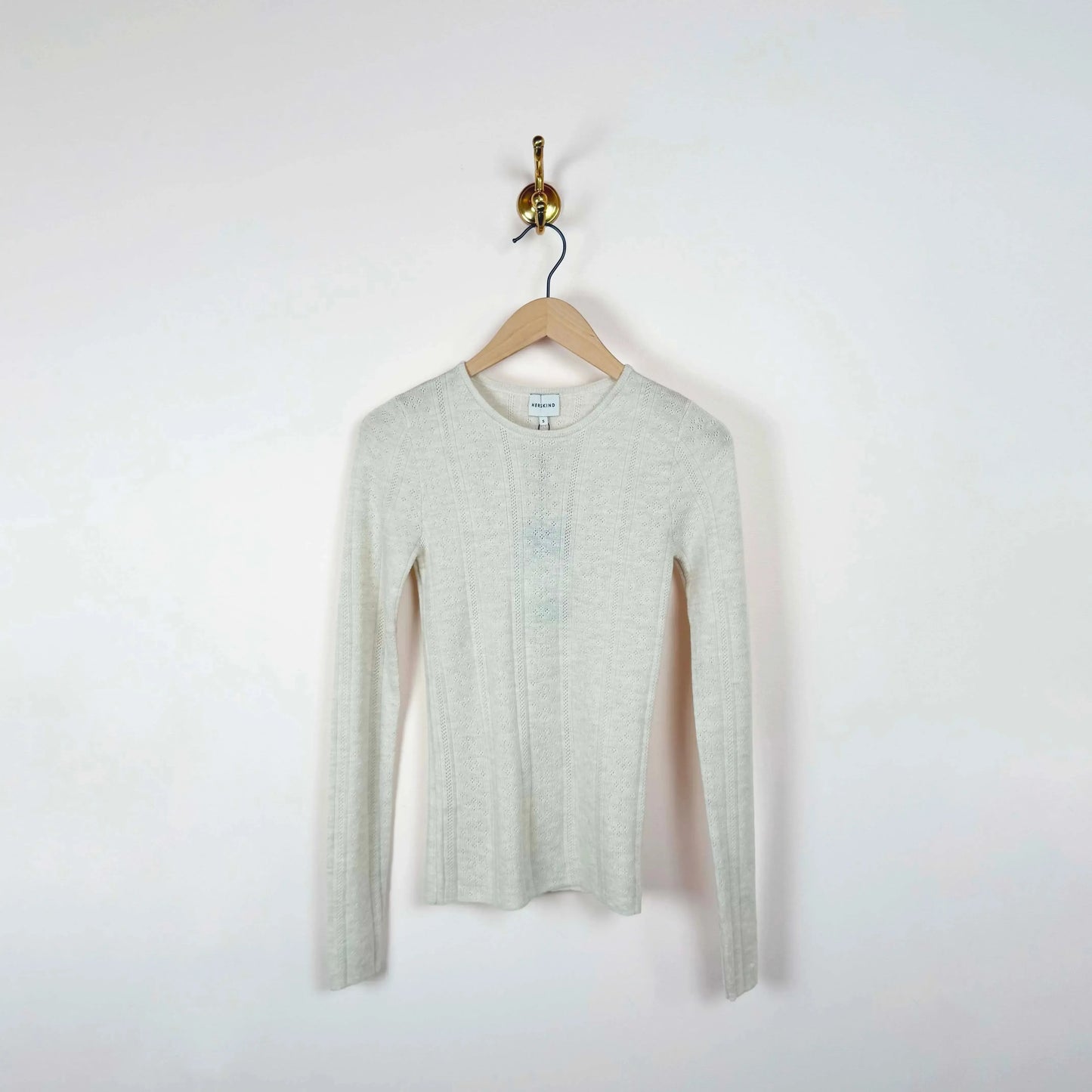 Camb Knit Blouse in Off White-Sweaters-Herskind-eugenienewport