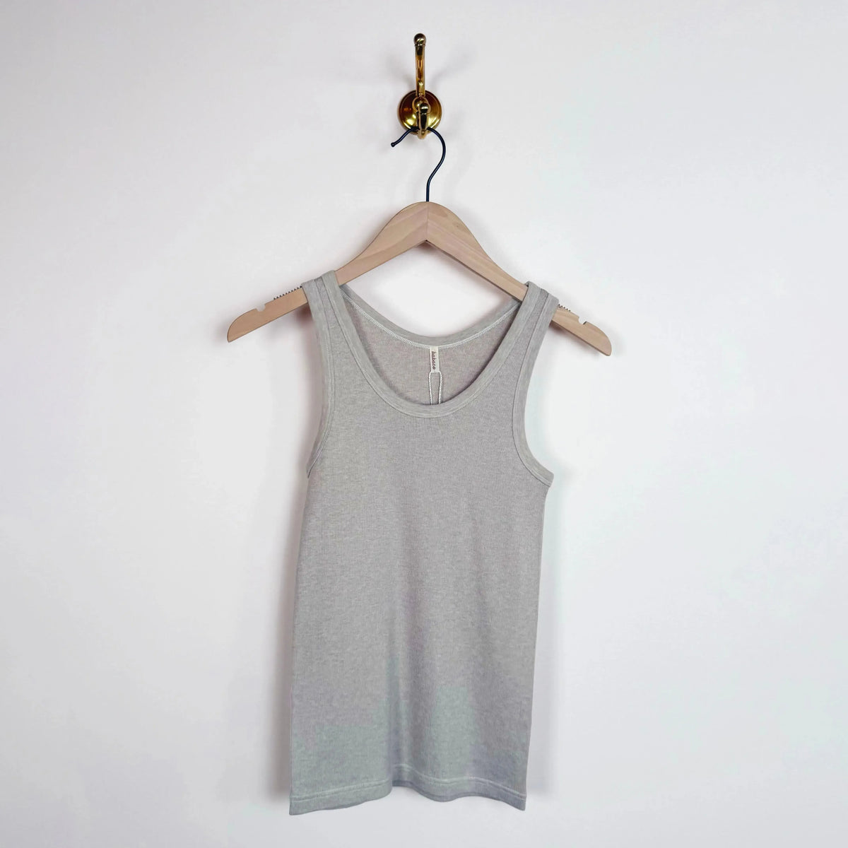Cotton Silk Ribbed Tank in Stone Beige-Tanks-Babaco-eugenienewport