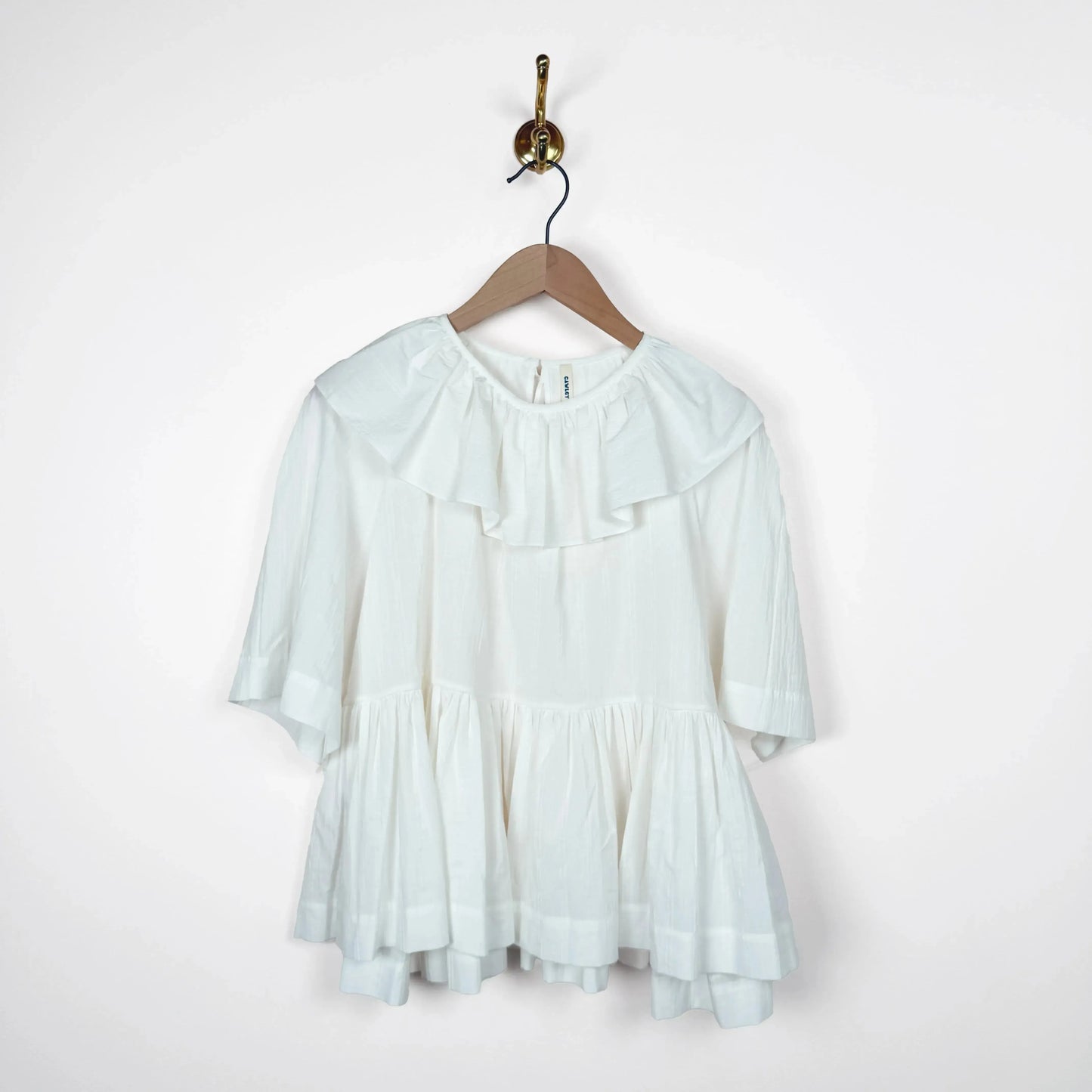 Delilah Ruffle Top in White-Tops-Cawley-eugenienewport