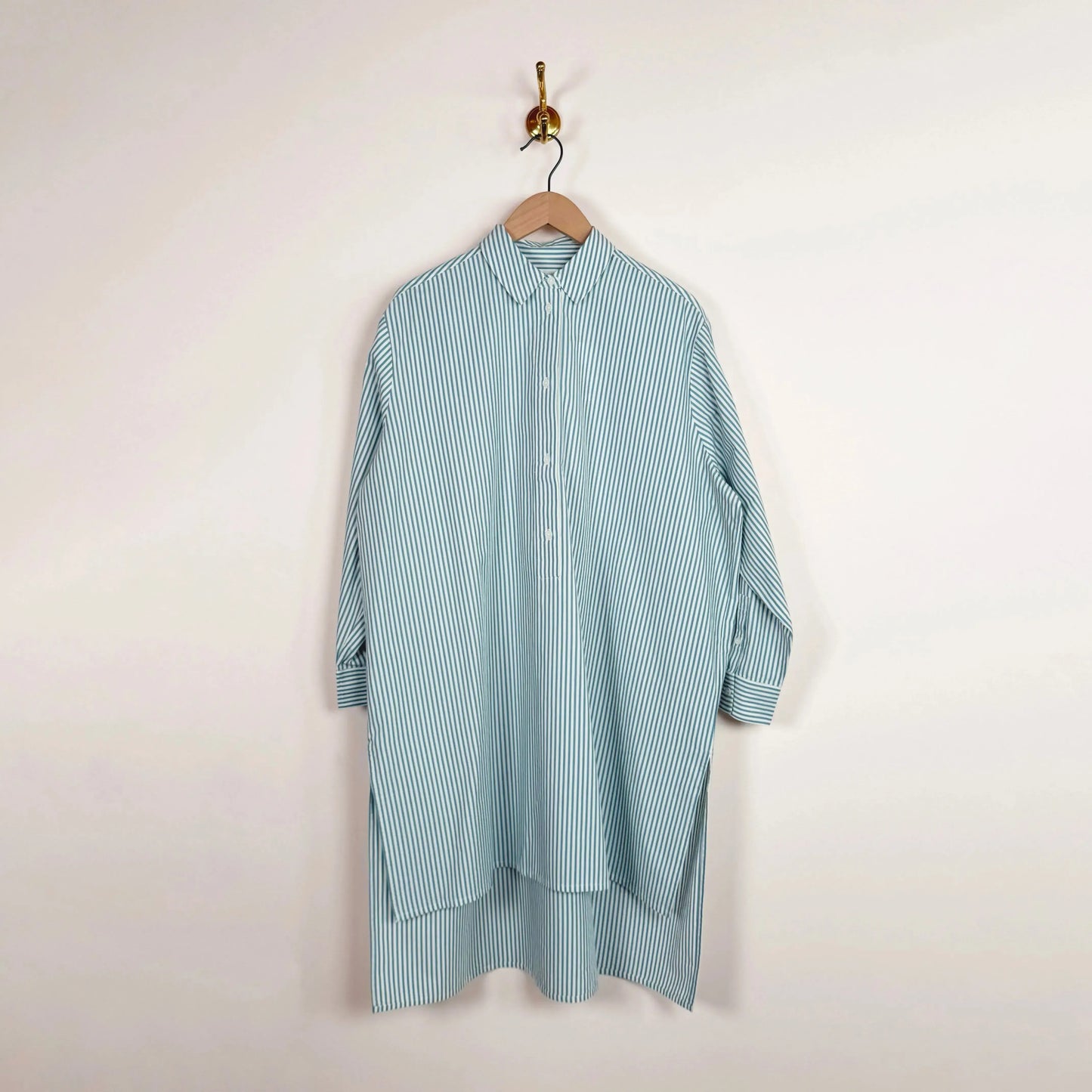 Edda Shirtdress in White/Aqua-Dresses-Skall-eugenienewport