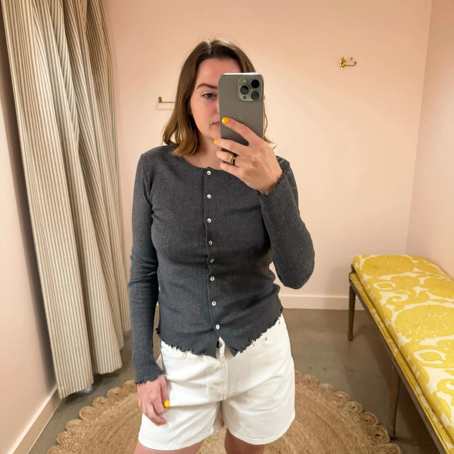 Edie Cardigan in Dark Grey-T-Shirts-Skall-eugenienewport