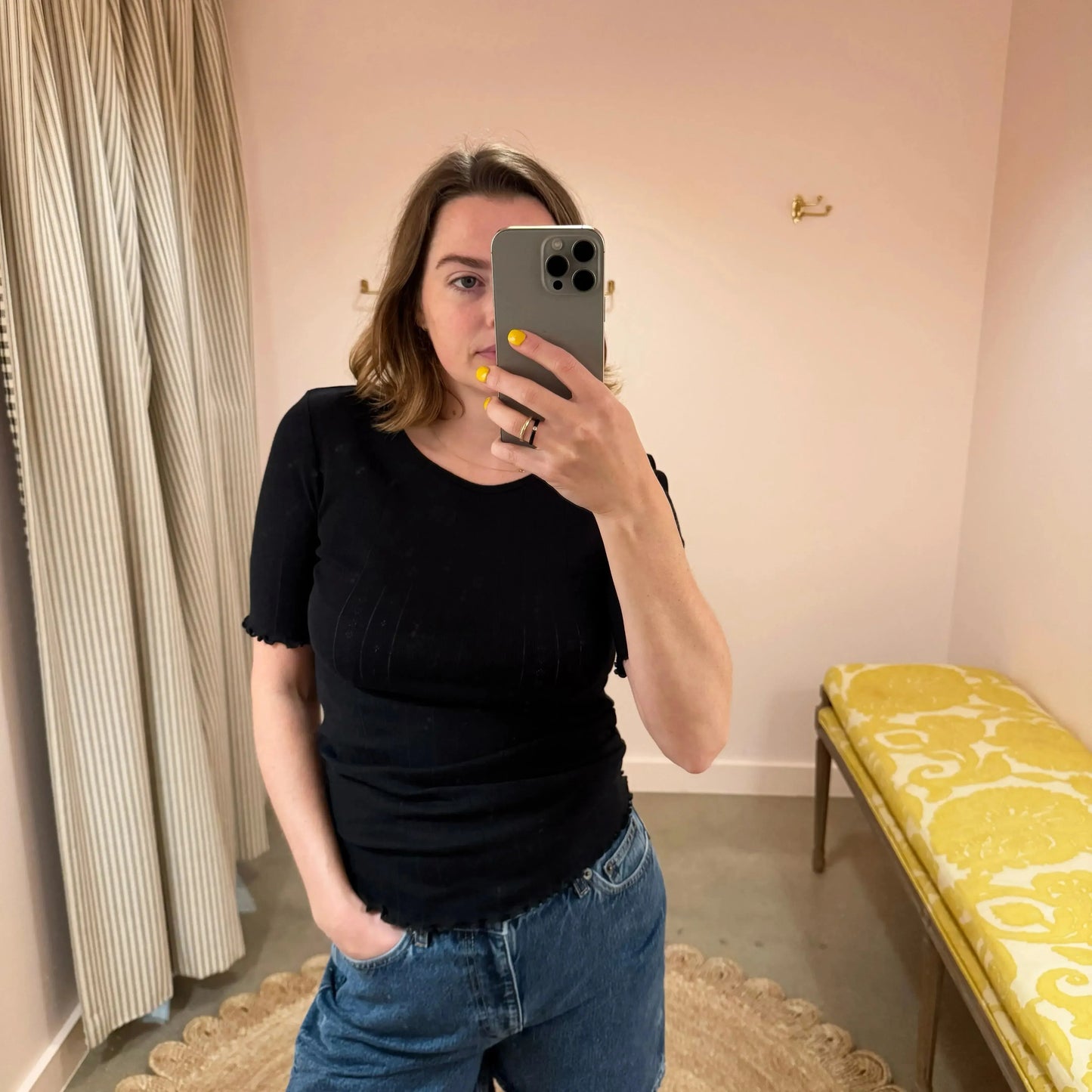 Edie Tee in Black-T-Shirts-Skall-eugenienewport