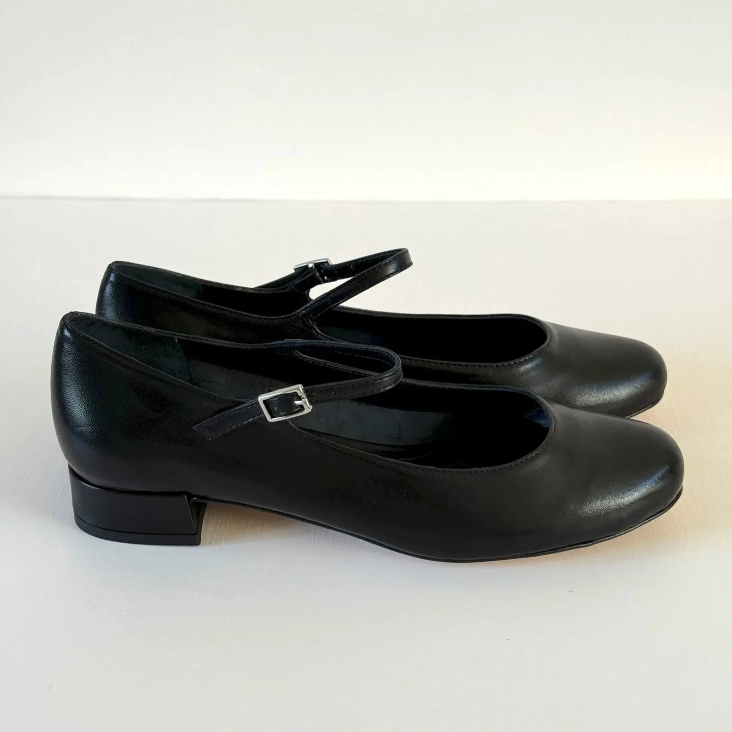 Emilia Mary Janes in Black Leather-Shoes-Augusta-eugenienewport