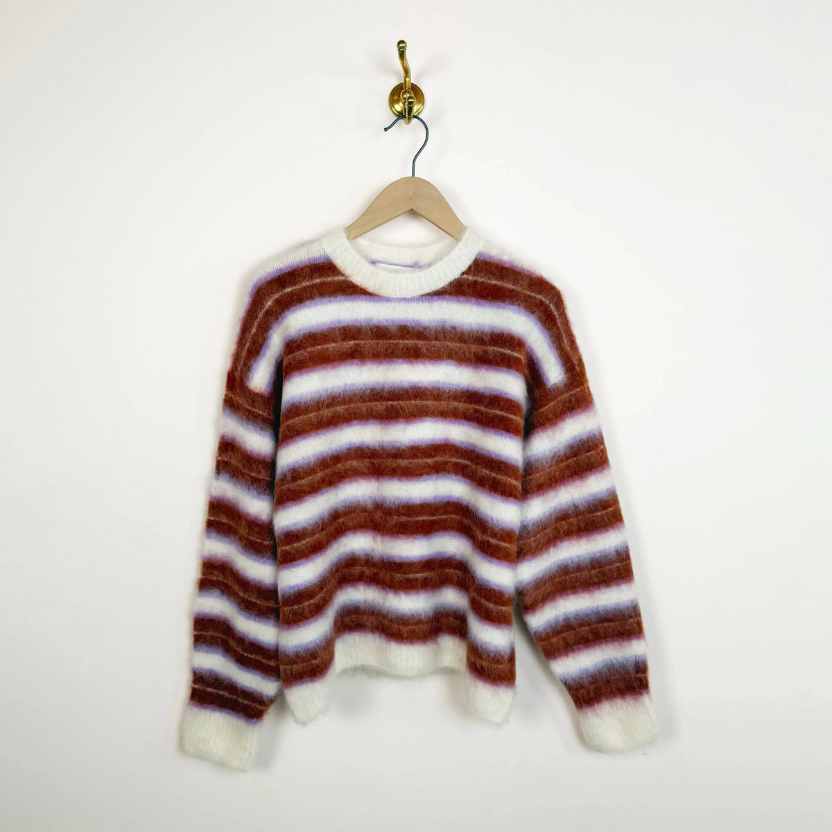 Fuzzy Striped Sweater-Sweaters-Sayaka Davis-eugenienewport