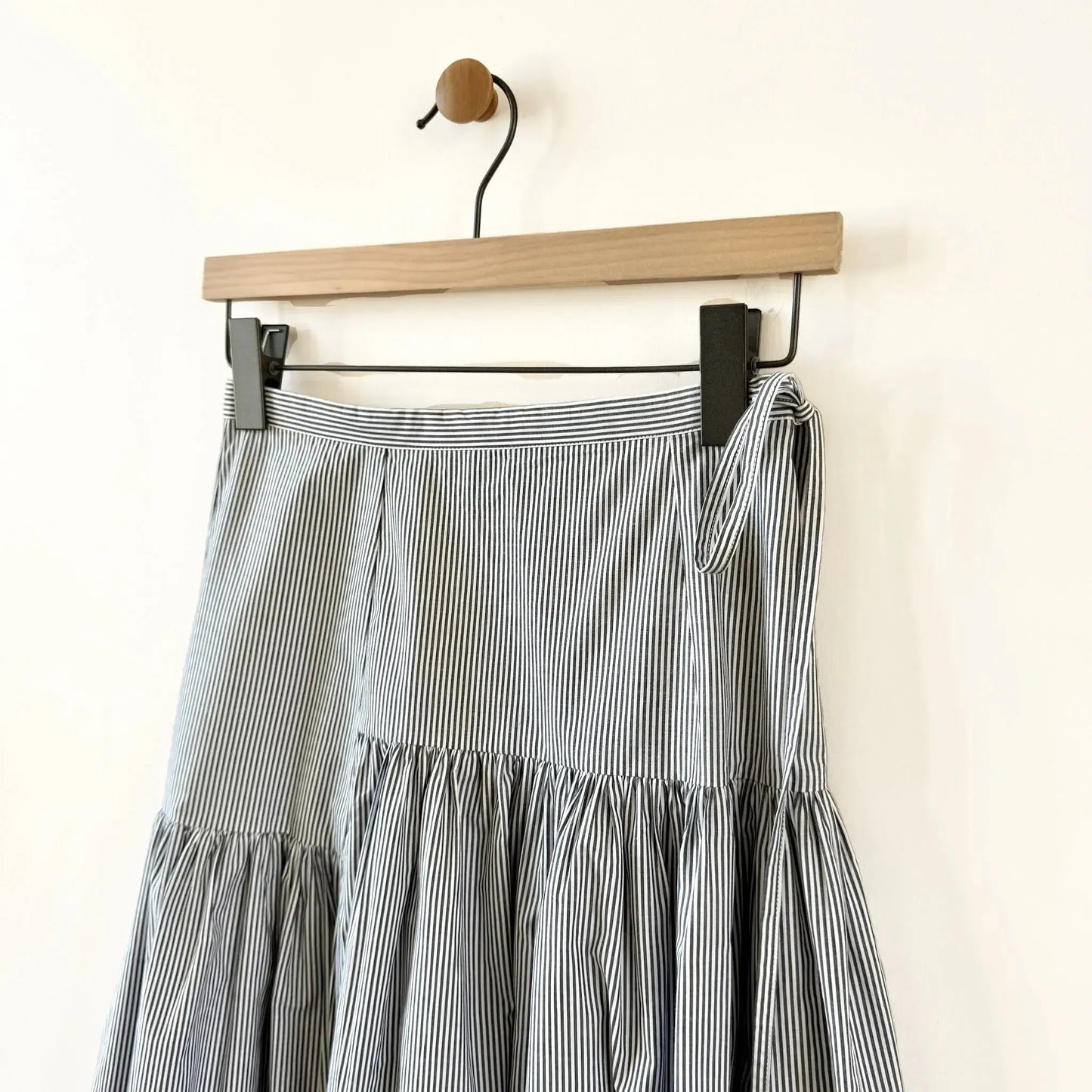 Garden Skirt in Shirting Stripe-Skirts-Chelsea Mak-eugenienewport
