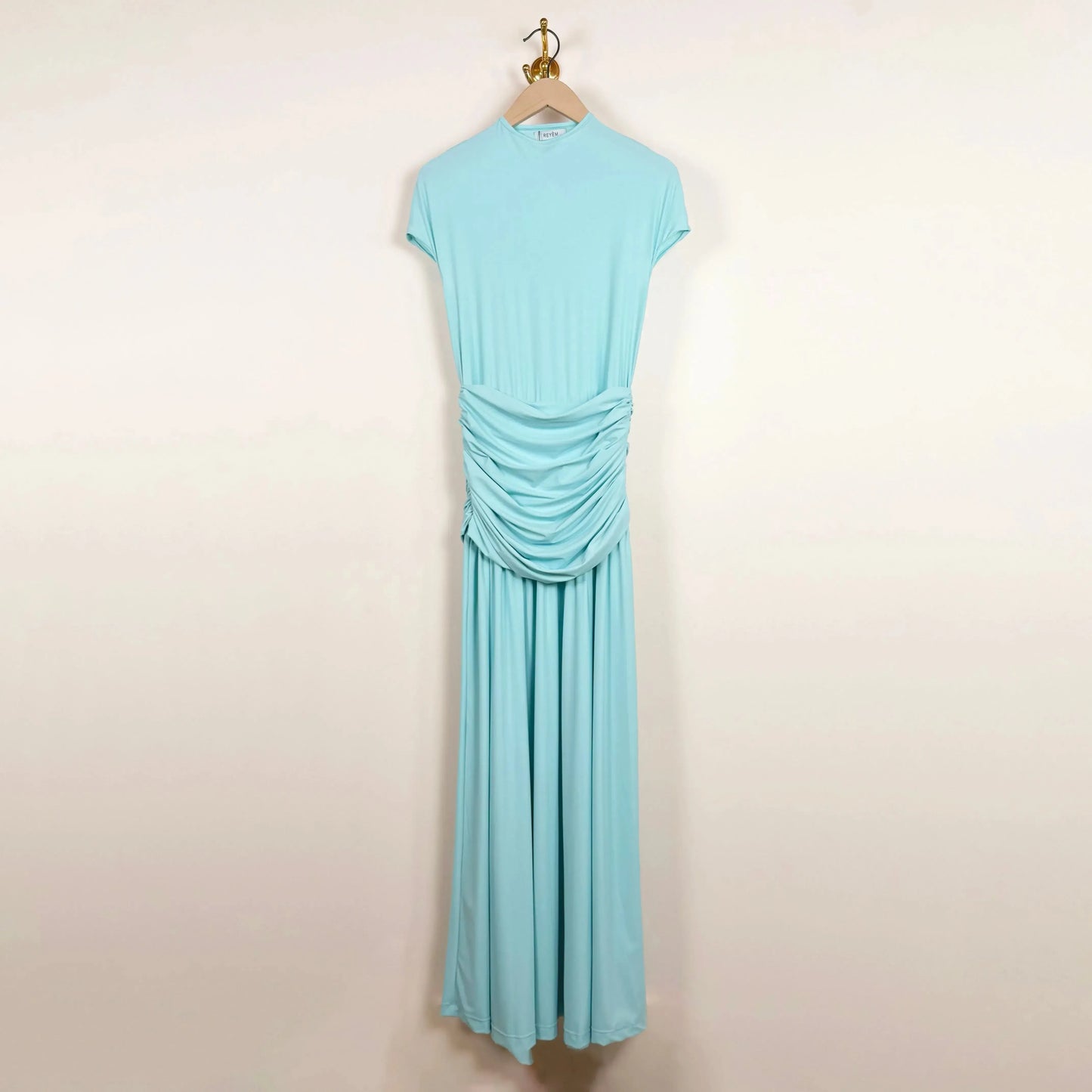 Gathered Waist Dress in Sky-Dresses-Reyèm-eugenienewport