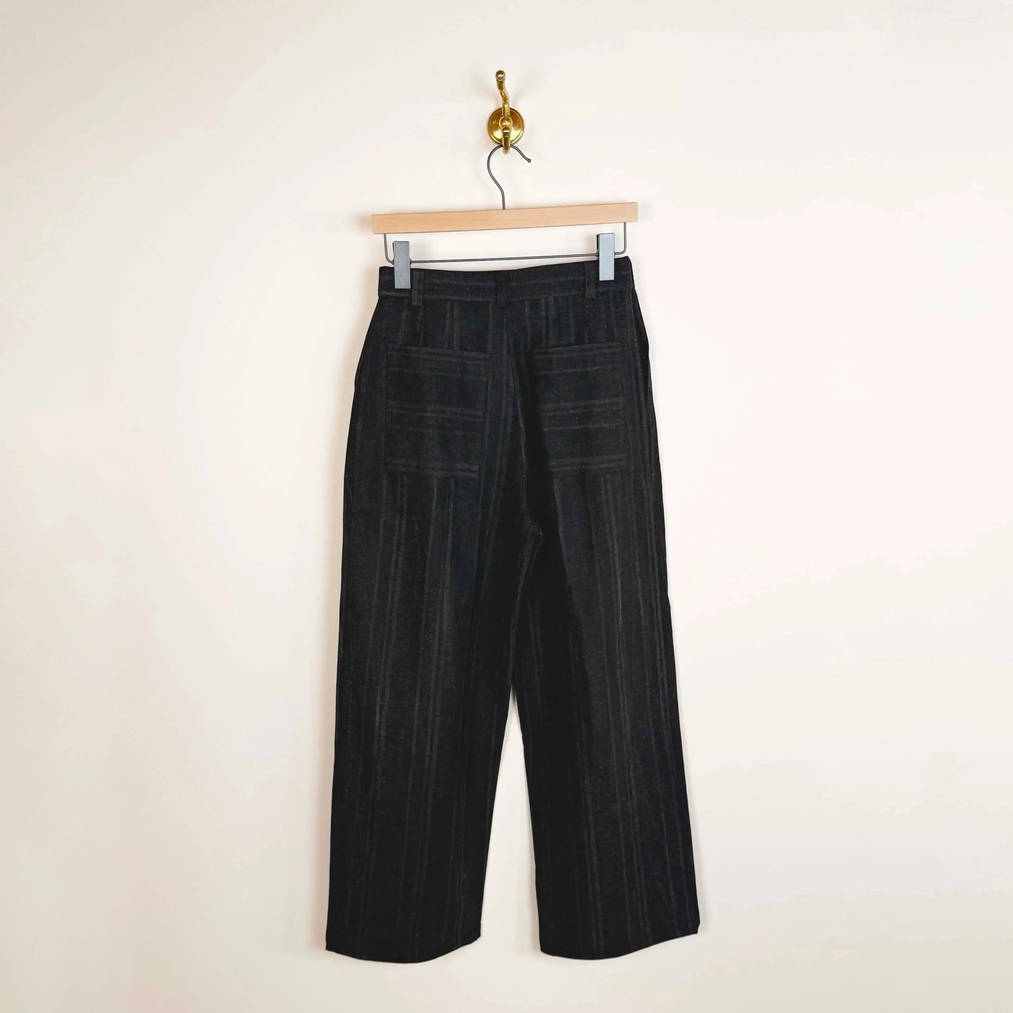 Georgia Trouser in Washed Black Stripe-Pants-Cawley-eugenienewport