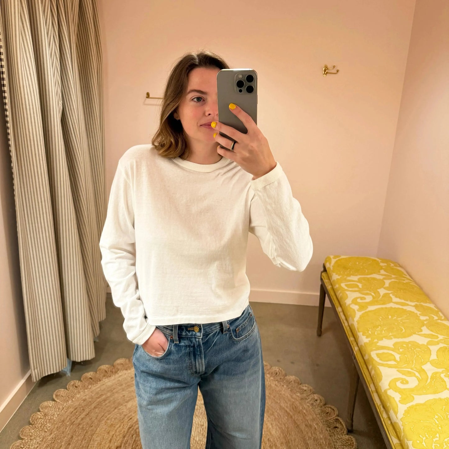 Hi'aka LS Crop T-Shirt in Off White-T-Shirts-Sunray-eugenienewport