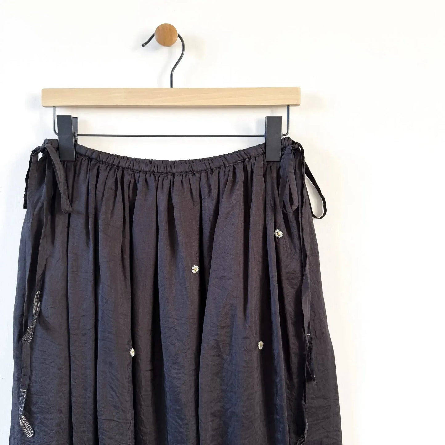 Iris Embroidered Skirt in Charcoal-Skirt-Runaway Bicycle-eugenienewport