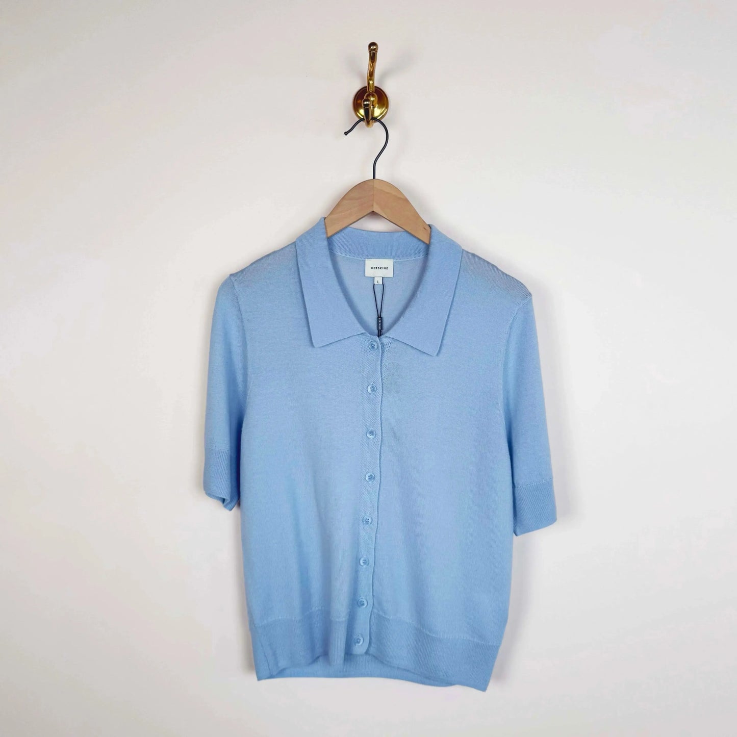 Kaspar Knit Cardigan in Pale Light Blue-Sweaters-Herskind-eugenienewport