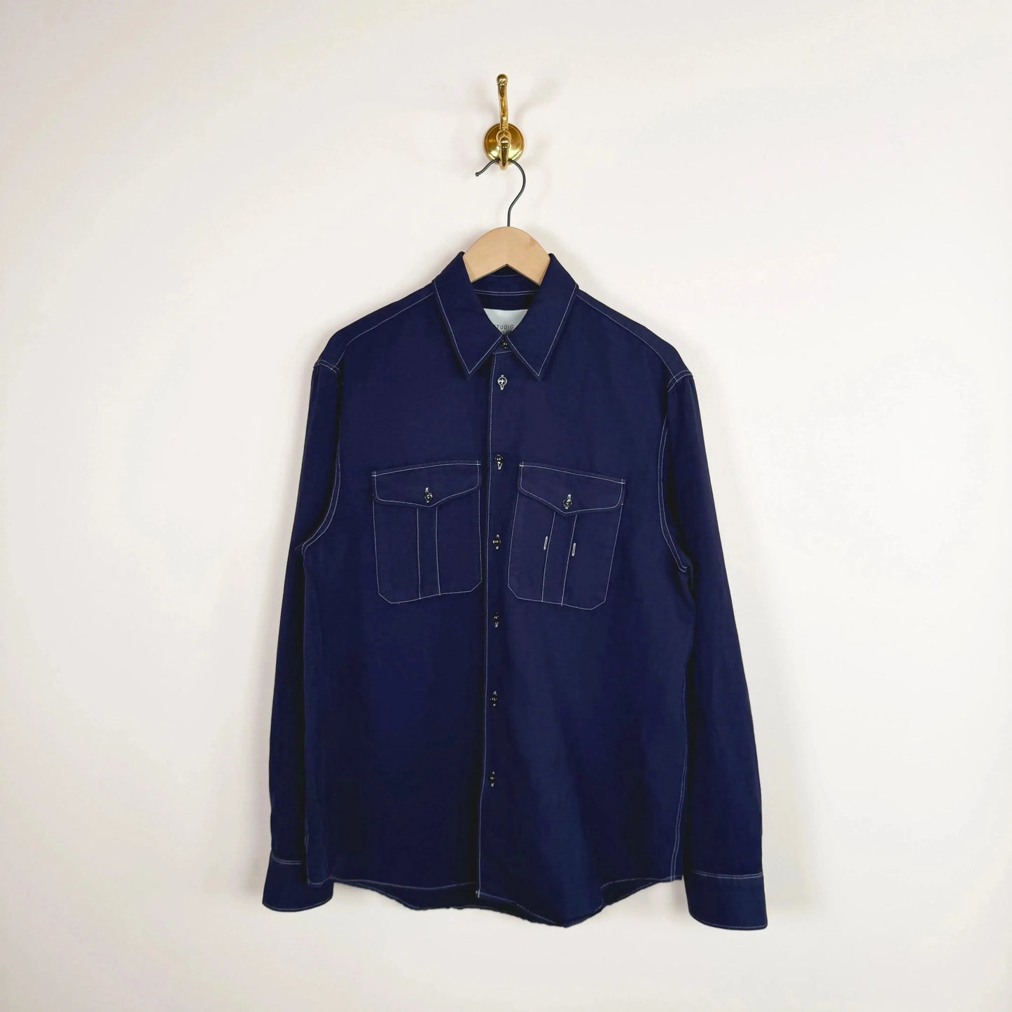Louro Shirt in Indigo-Tops-Studio Nicholson-eugenienewport