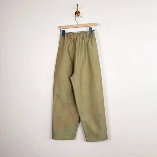 Luce Easy Trouser in Khaki Flower-Pants-Eleph-eugenienewport