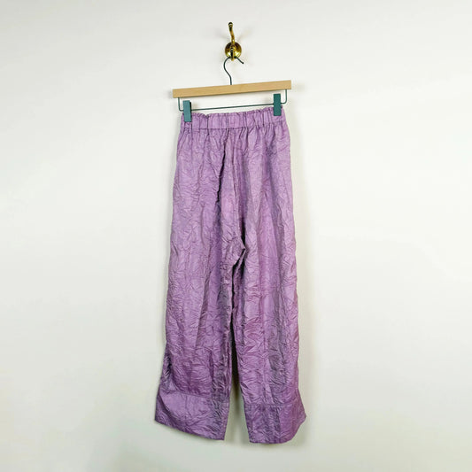 Luce PJ Trousers in Purple Crinkle-Pants-Eleph-eugenienewport