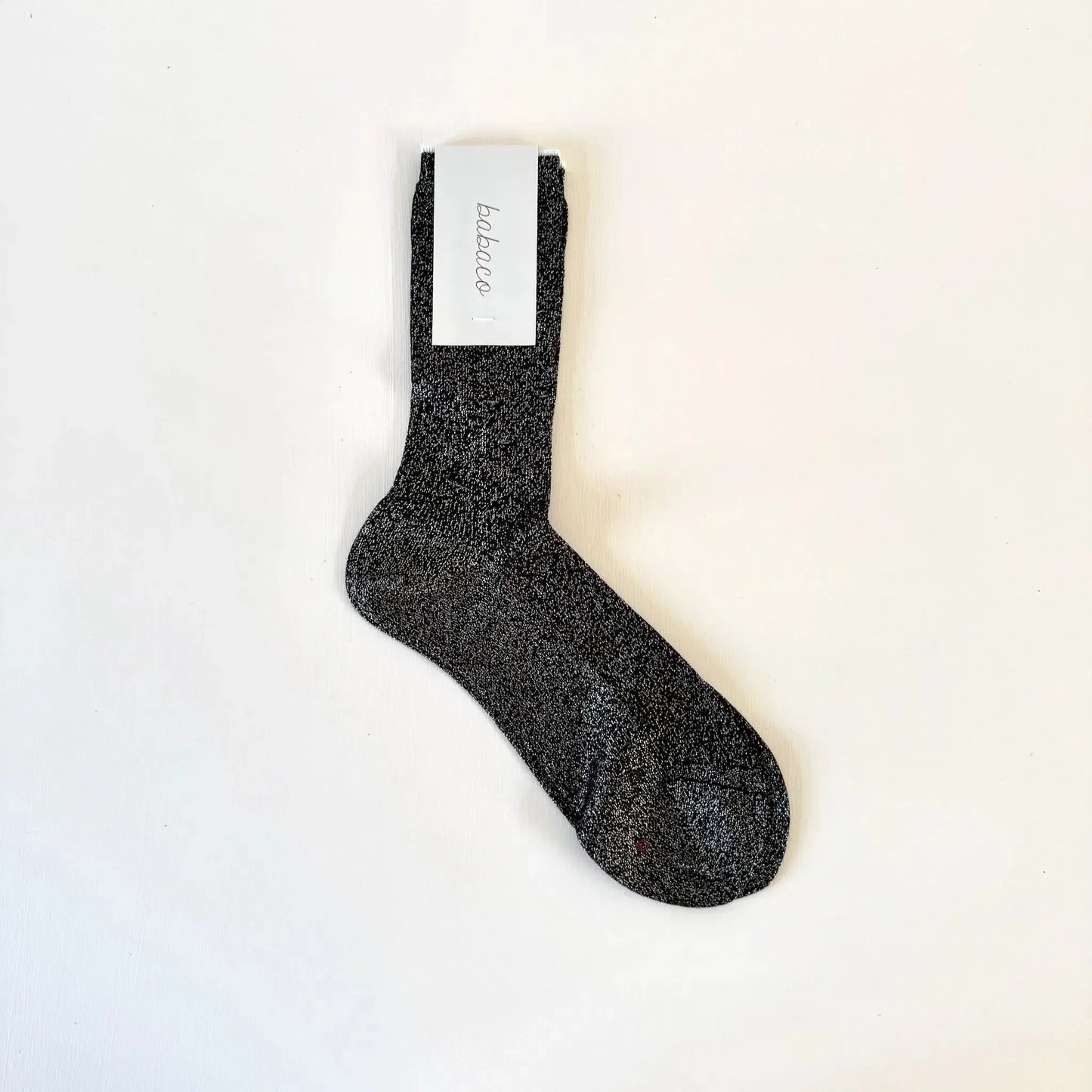 Lurex Fine Ribbed Socks in Black-Accessory-Babaco-eugenienewport