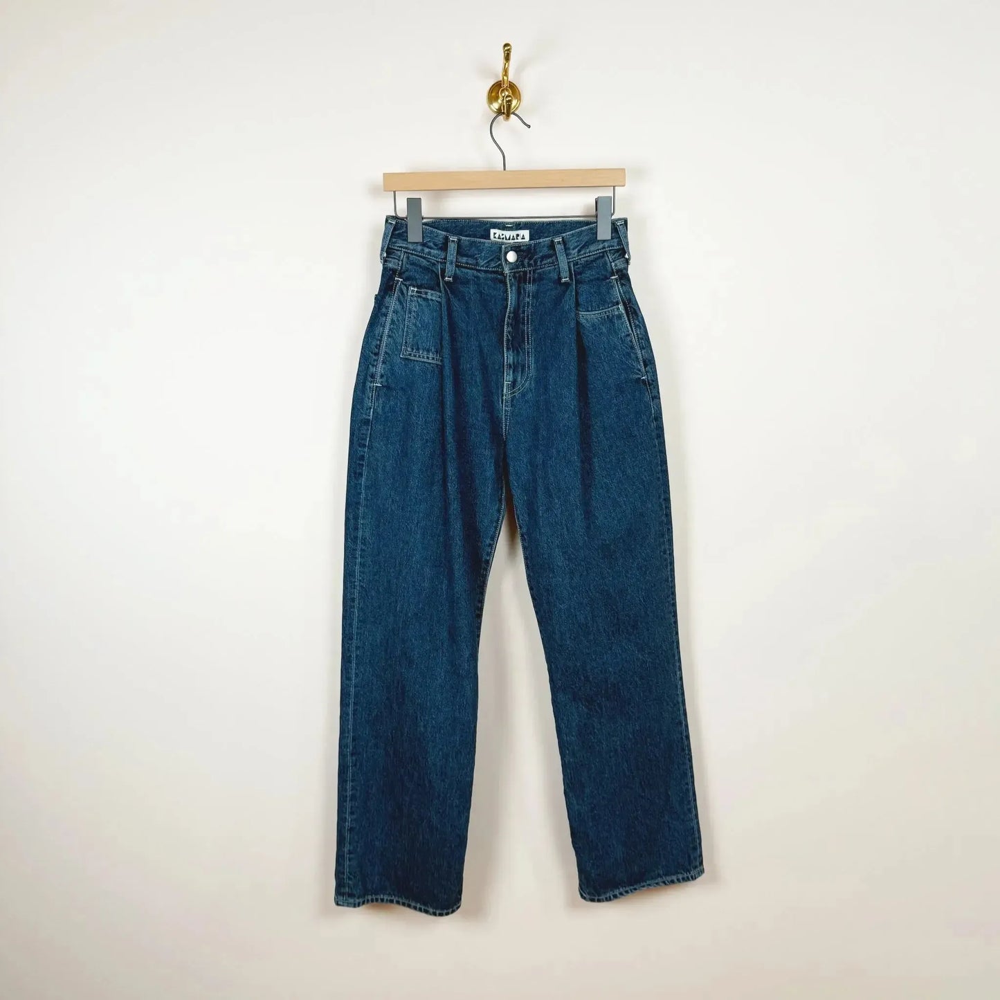 Pleated Jeans in Japanese Denim-Denim-KasMaria-eugenienewport