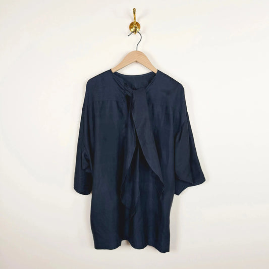 Ribbon Big Blouse in Charcoal-Tops-Bunon-eugenienewport