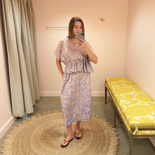 Ruffle Dress in Print T-Dresses-Anntian-eugenienewport