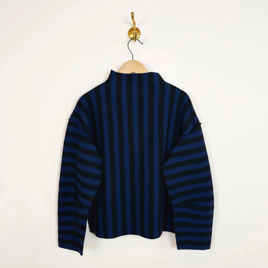 Shikai Polo Sweater in Midnight Blue-Sweaters-Rus-eugenienewport