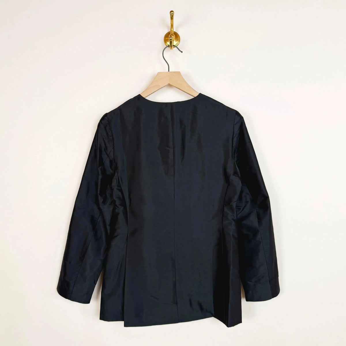 Silk Dupion Constance Jacket in Black-Jackets-Cawley-eugenienewport