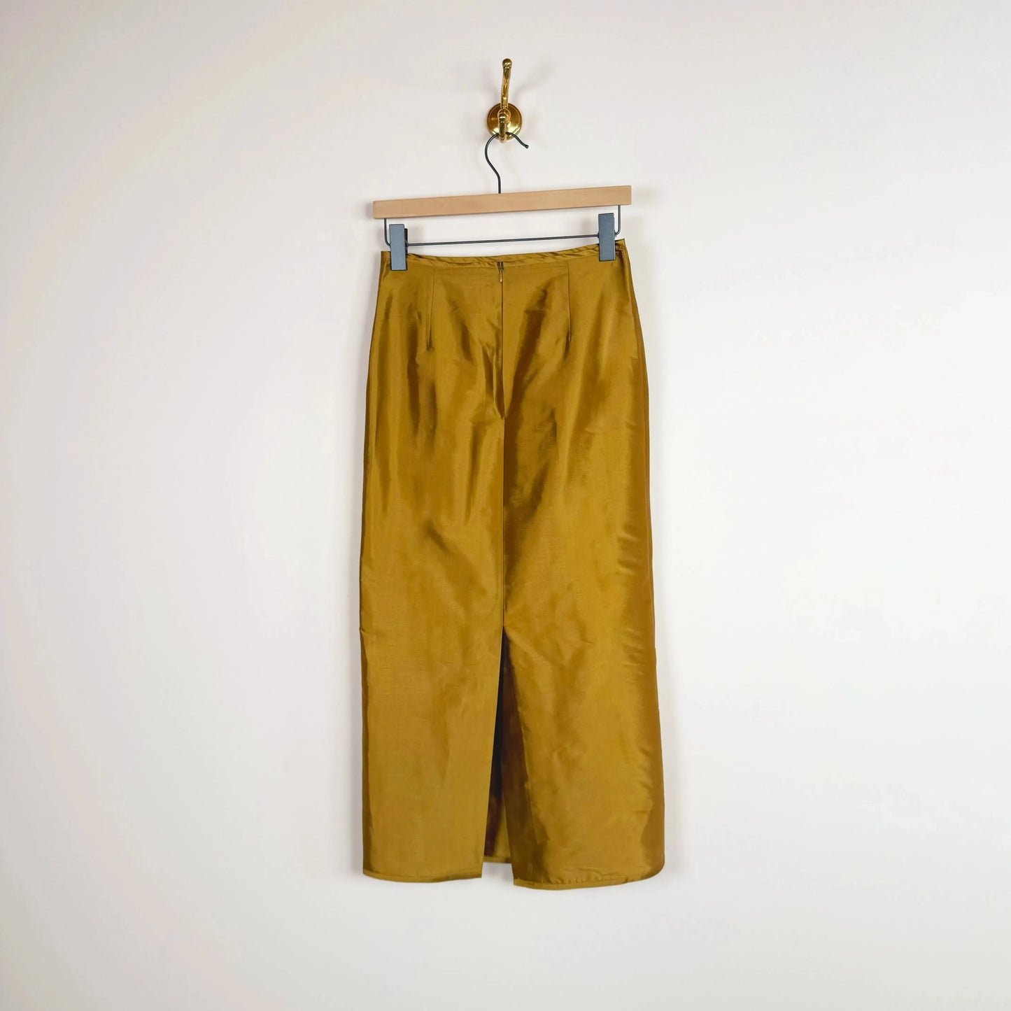 Silk Dupion Sadie Skirt in Ochre-Skirts-Cawley-eugenienewport