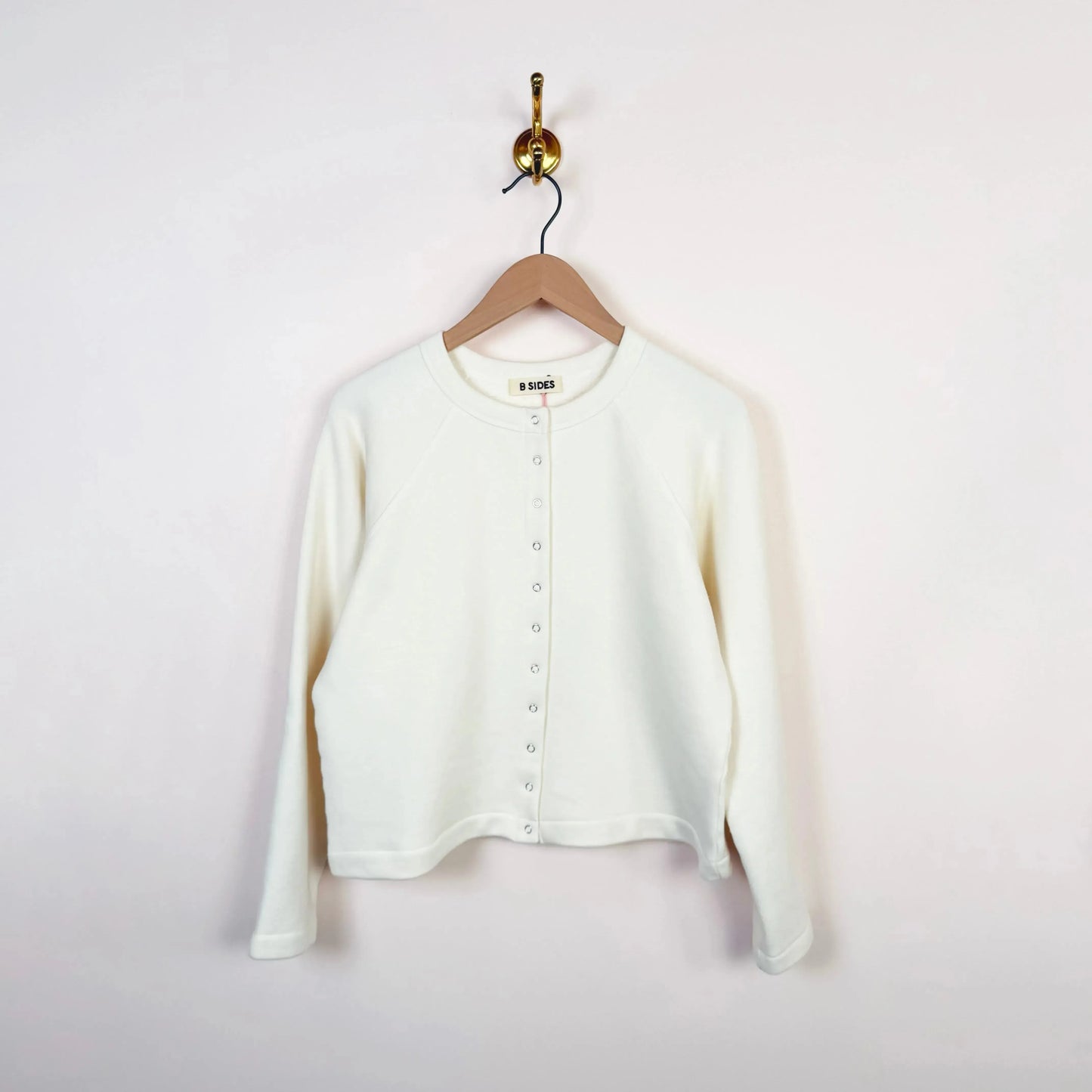 Snap Cardigan in Oyster-Sweaters-B Sides-eugenienewport