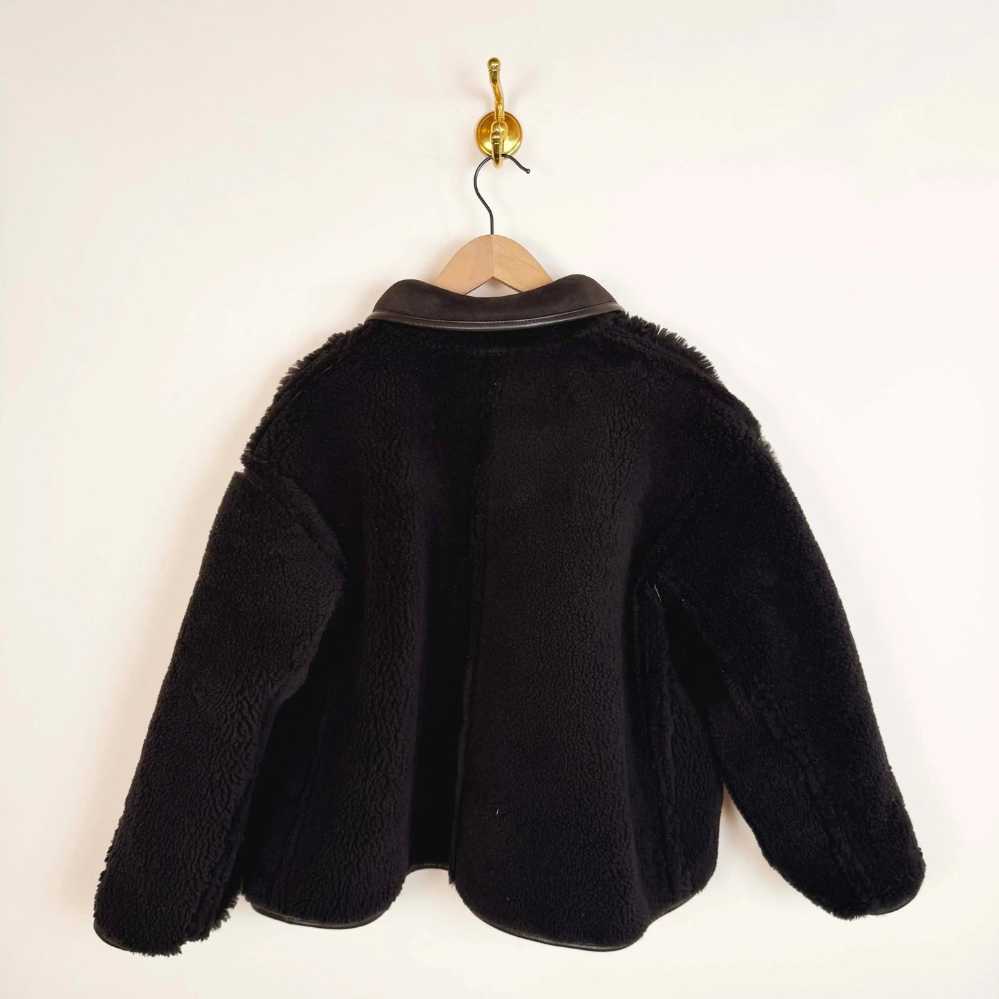 Suede Curly Hair Avis Jacket in Chocolate-Jackets-Cawley-eugenienewport