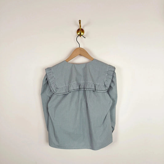 Vienna Blouse in Shirting Stripe-Tops-Chelsea Mak-eugenienewport