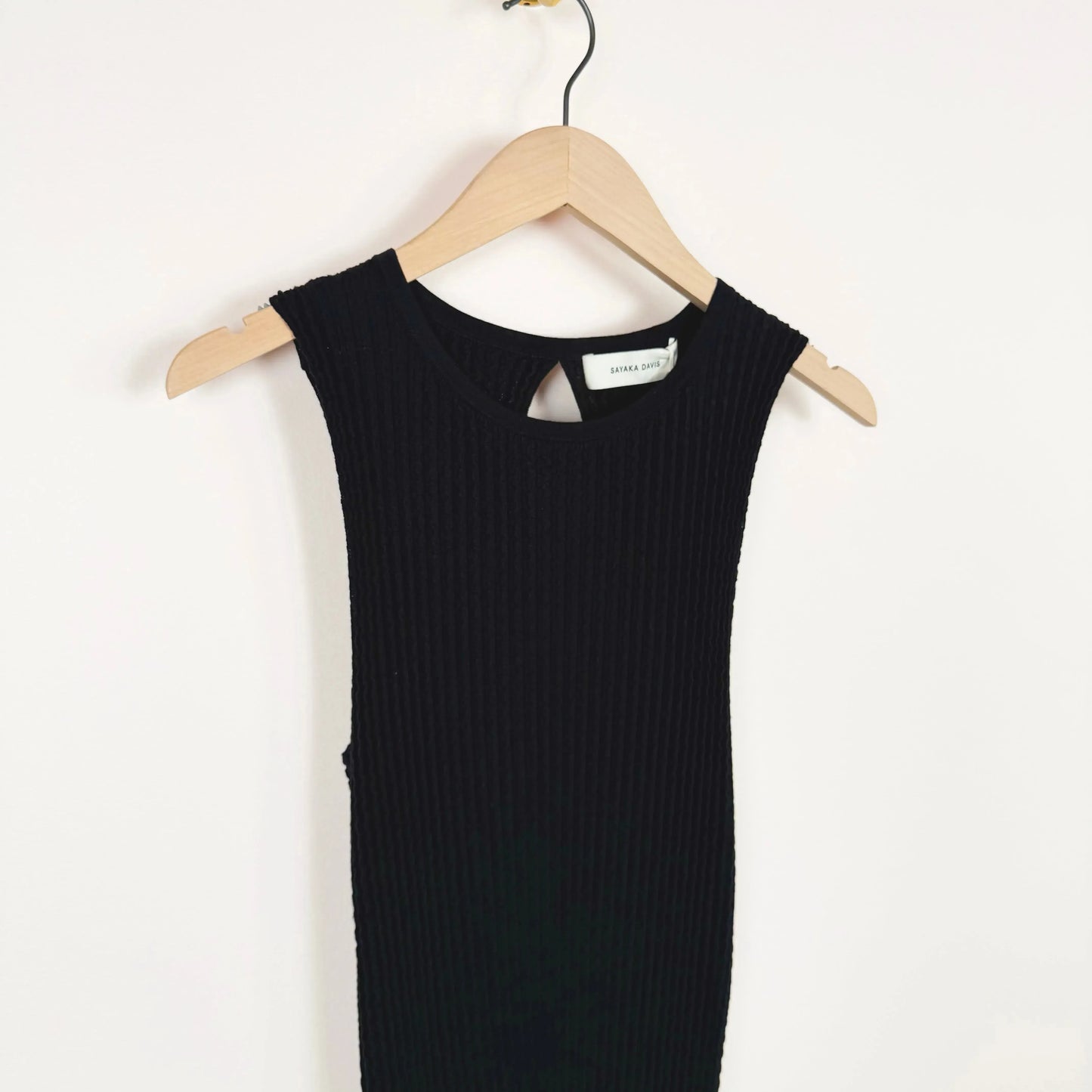 Wavy Rib Dress in Black-Dresses-Sayaka Davis-eugenienewport