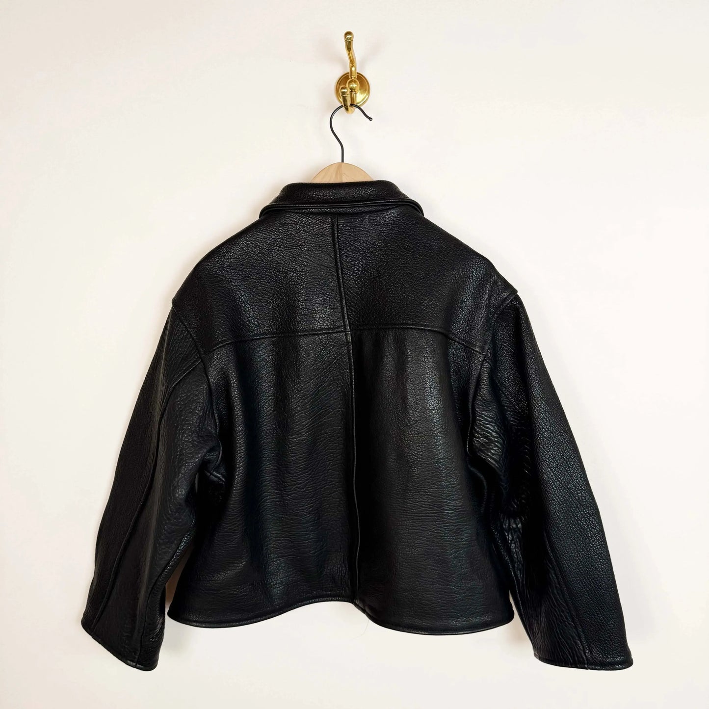 Wrinkle Leather Flying Jacket in Liquorice-Jackets-Cawley-eugenienewport