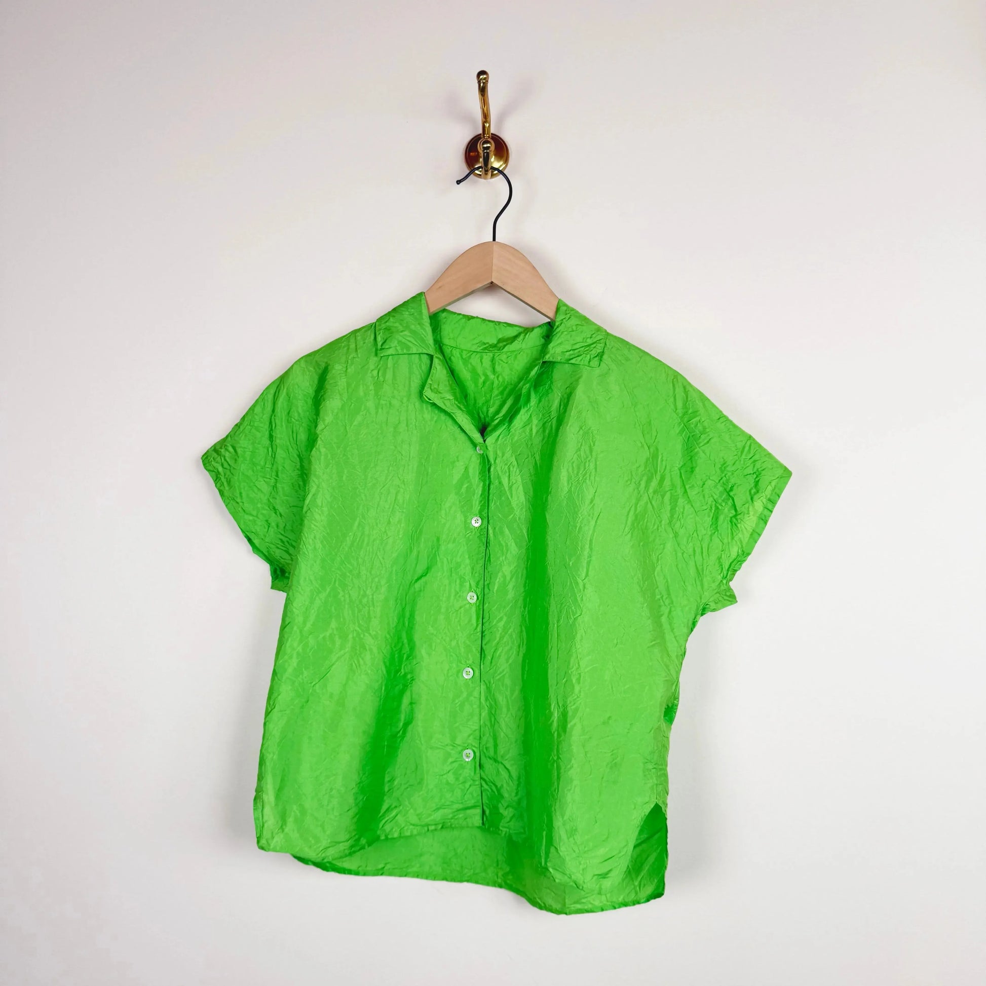 0430013 Silk Shirt in Kiwi-Tops-Christian Peau-eugenienewport