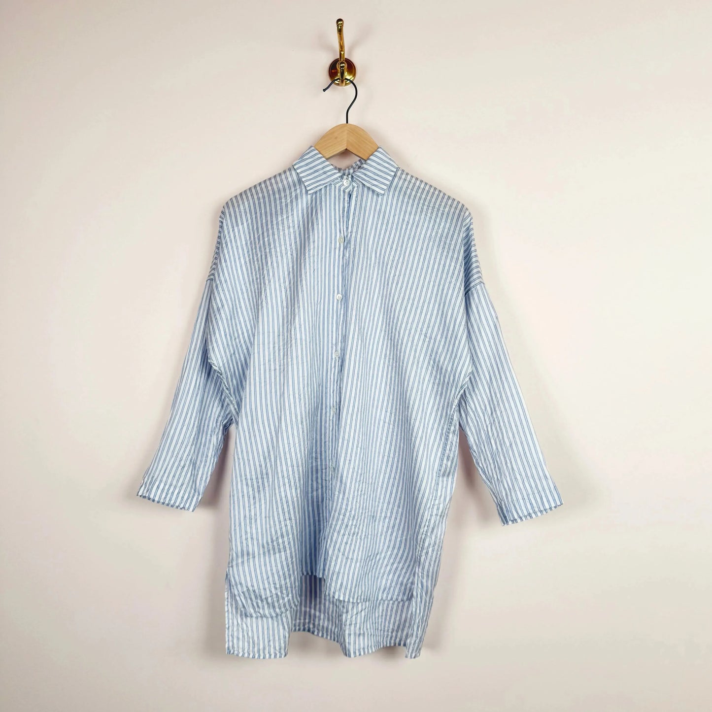 0430030 Silk Shirt in Blue Stripe-Tops-Christian Peau-eugenienewport
