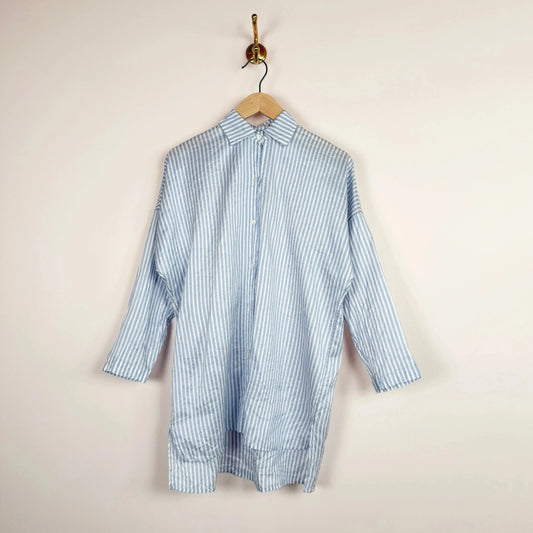 0430030 Silk Shirt in Blue Stripe-Tops-Christian Peau-eugenienewport