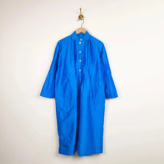 0480007 Silk Coat in Light Ocean-Coats-Christian Peau-eugenienewport