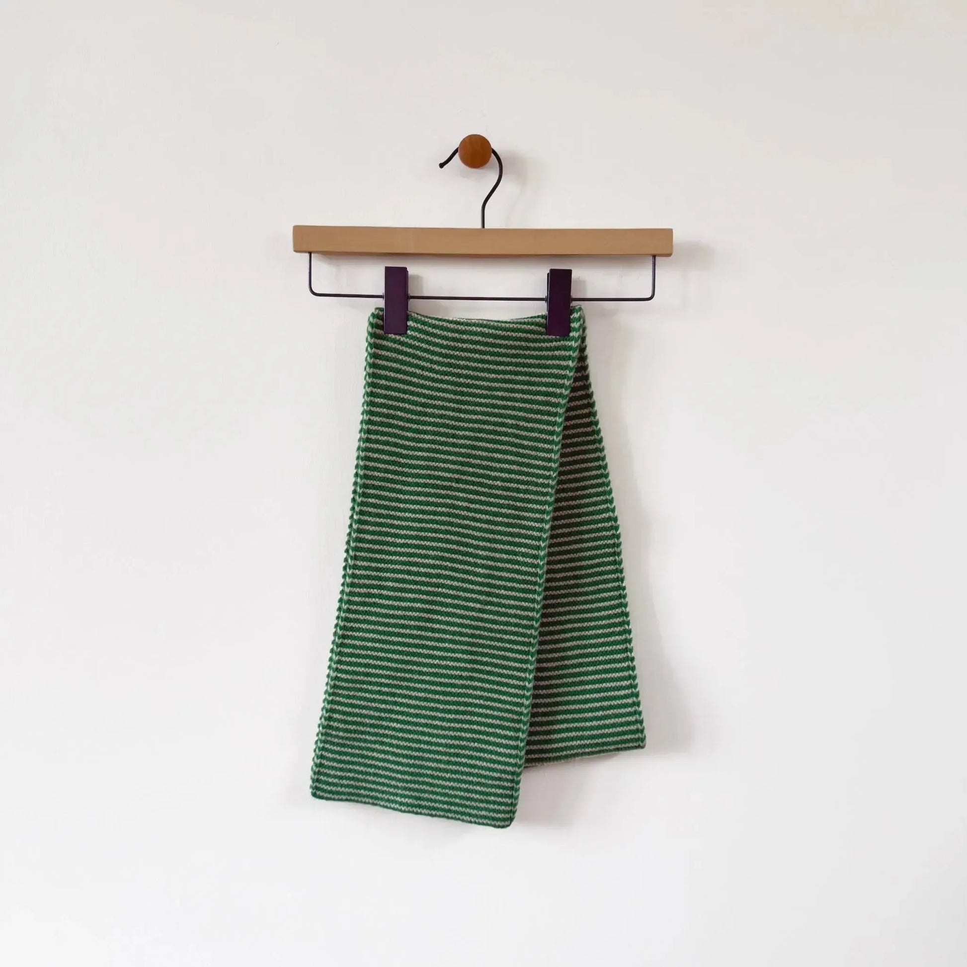 10 Mac Large Garter Stitch Scarf in Pagoda & Oatmeal-Accessory-Jo Gordon-eugenienewport