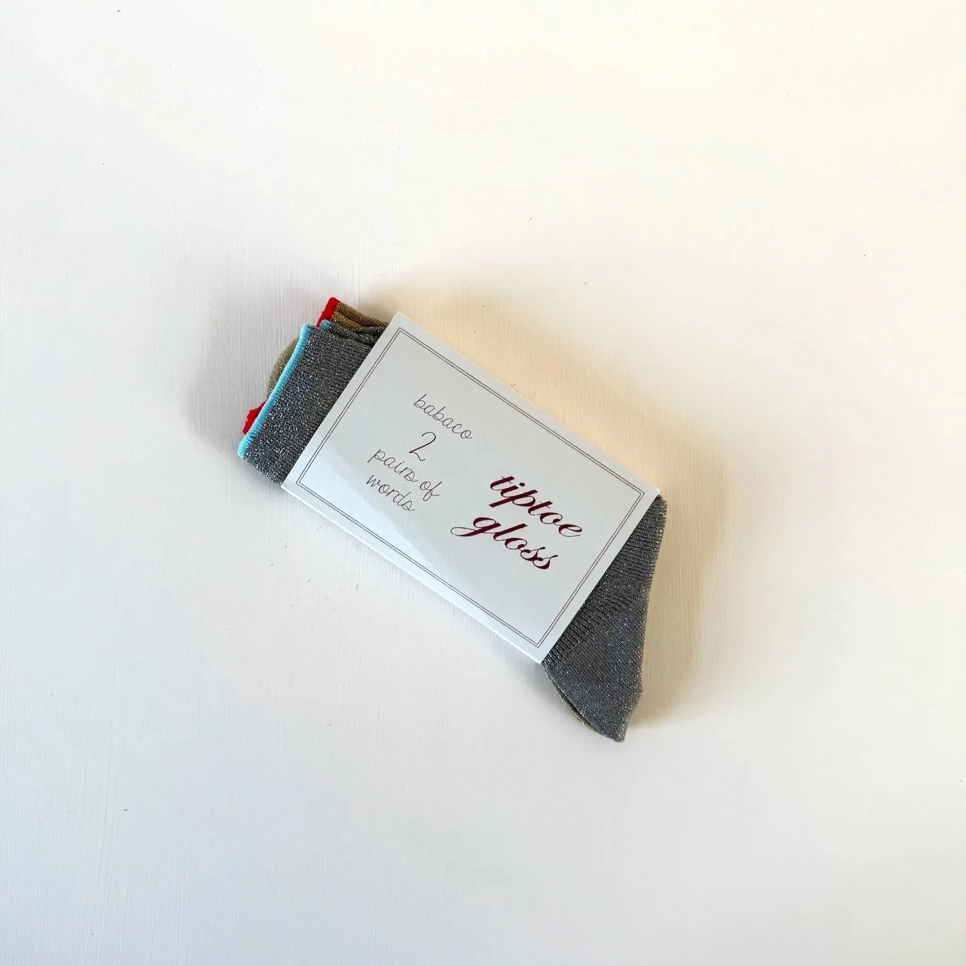 2 Pairs of Words Socks in Tiptoe Gloss-Accessories-Babaco-eugenienewport