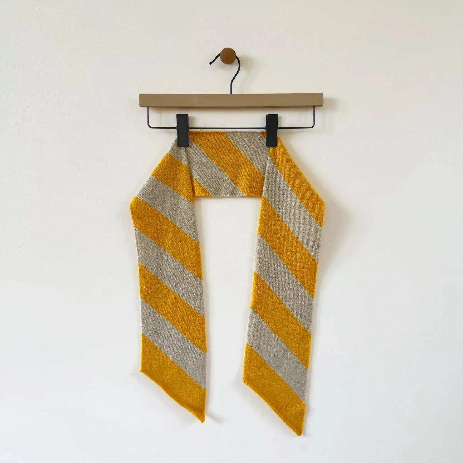 36 Mac Small Diagonal Stripe Scarf in Golden Eye & Oatmeal-Accessory-Jo Gordon-eugenienewport