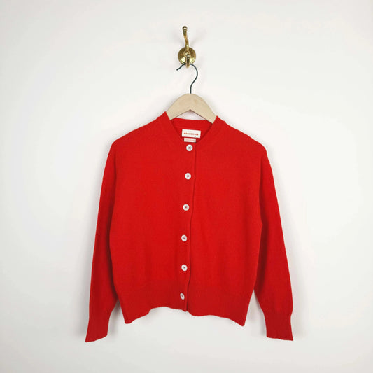 Ada Crewneck Cardigan in Poppy Red-Sweaters-&Daughter-eugenienewport
