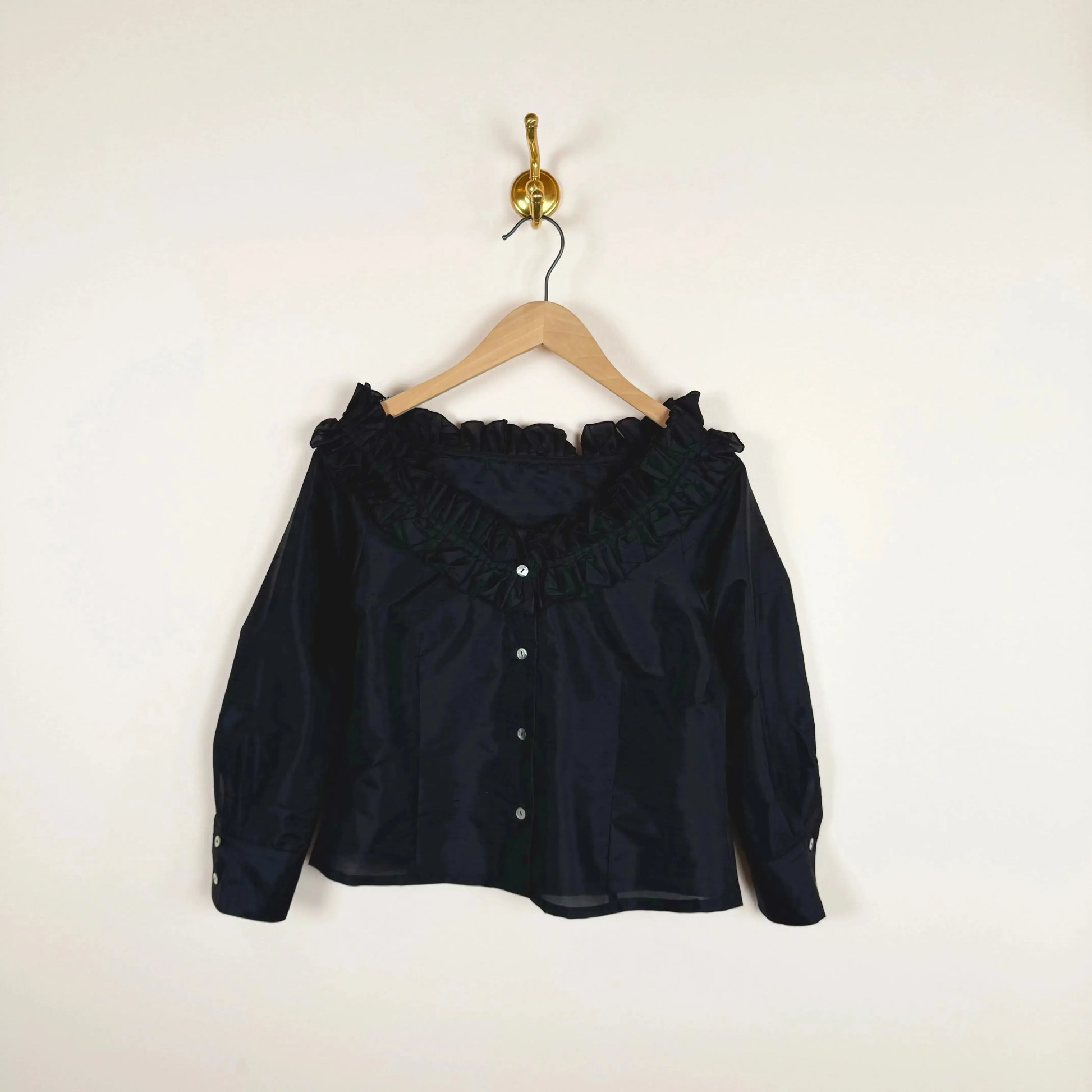 Amalia Blouse in Black-Tops-Chelsea Mak-eugenienewport