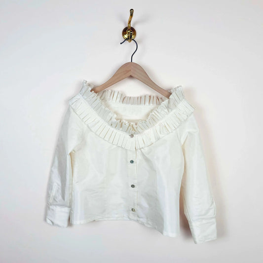 Amalia Blouse in White-Tops-Chelsea Mak-eugenienewport