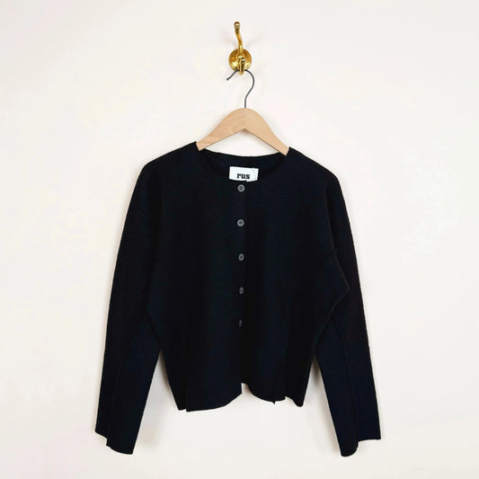Arco Cardigan in Black-Sweaters-Rus-eugenienewport