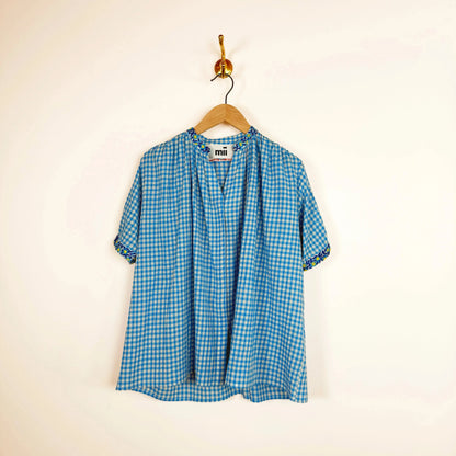 Artemis Blouse in Turkish Blue-Tops-Mii-eugenienewport