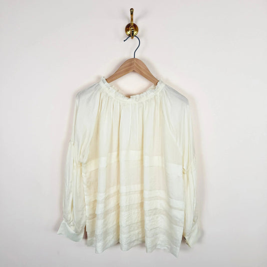 Astrid Pleated Blouse in White-Tops-Runaway Bicycle-eugenienewport