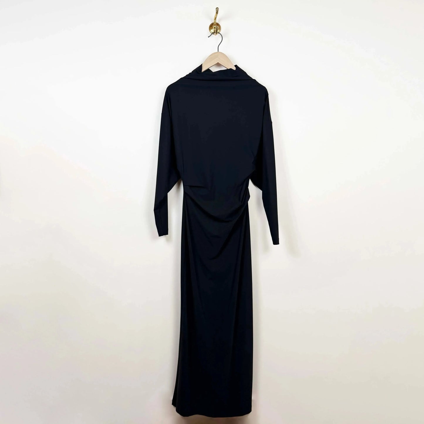 Asymmetric Long Sleeve Dress in Black-Dresses-Reyèm-eugenienewport